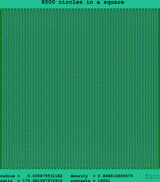 8000 circles in a square