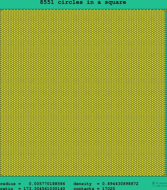 8551 circles in a square