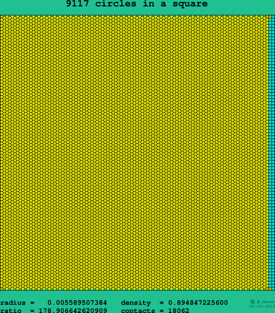 9117 circles in a square