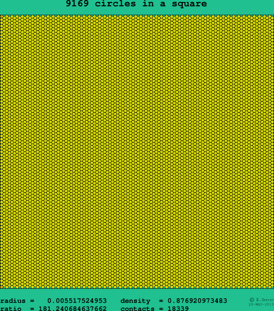 9169 circles in a square