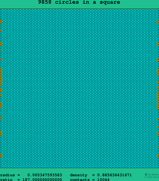 9858 circles in a square
