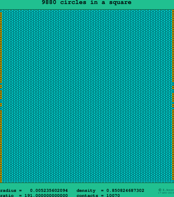 9880 circles in a square