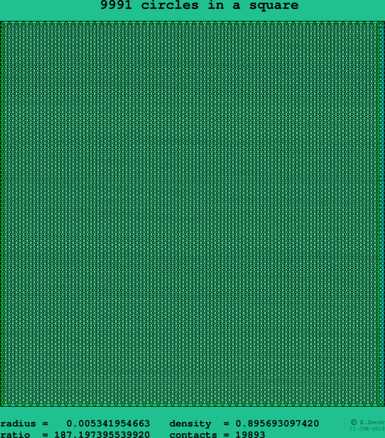 9991 circles in a square