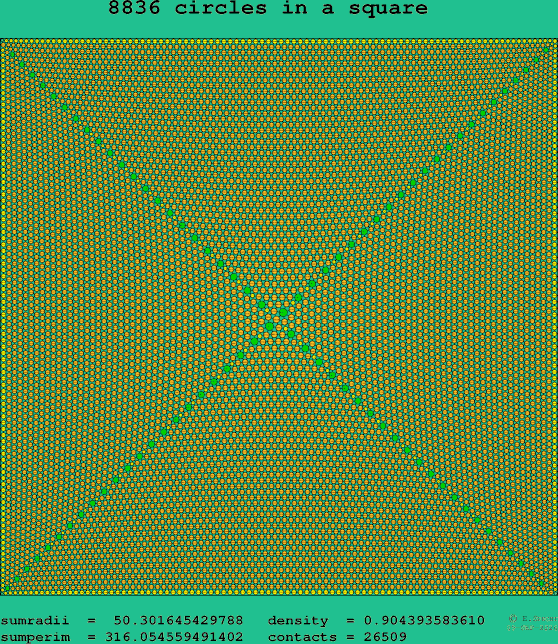8836 circles in a square