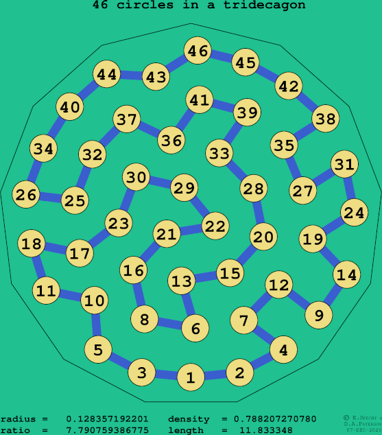 46 circles in a regular tridecagon